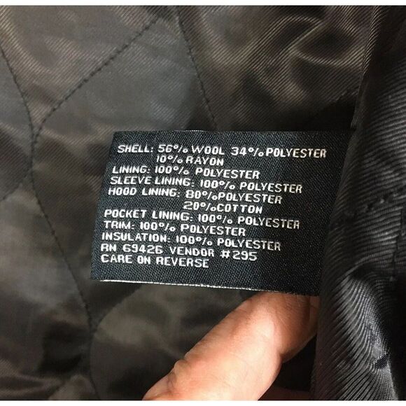 Black Rivet Mens Wool Blend Charcoal‎ Gray Pea Coat Jacket Size XXL Full Zip - Picture 9 of 12